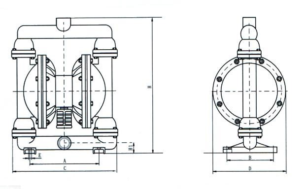 QBY系列气动隔膜泵(安装尺寸)